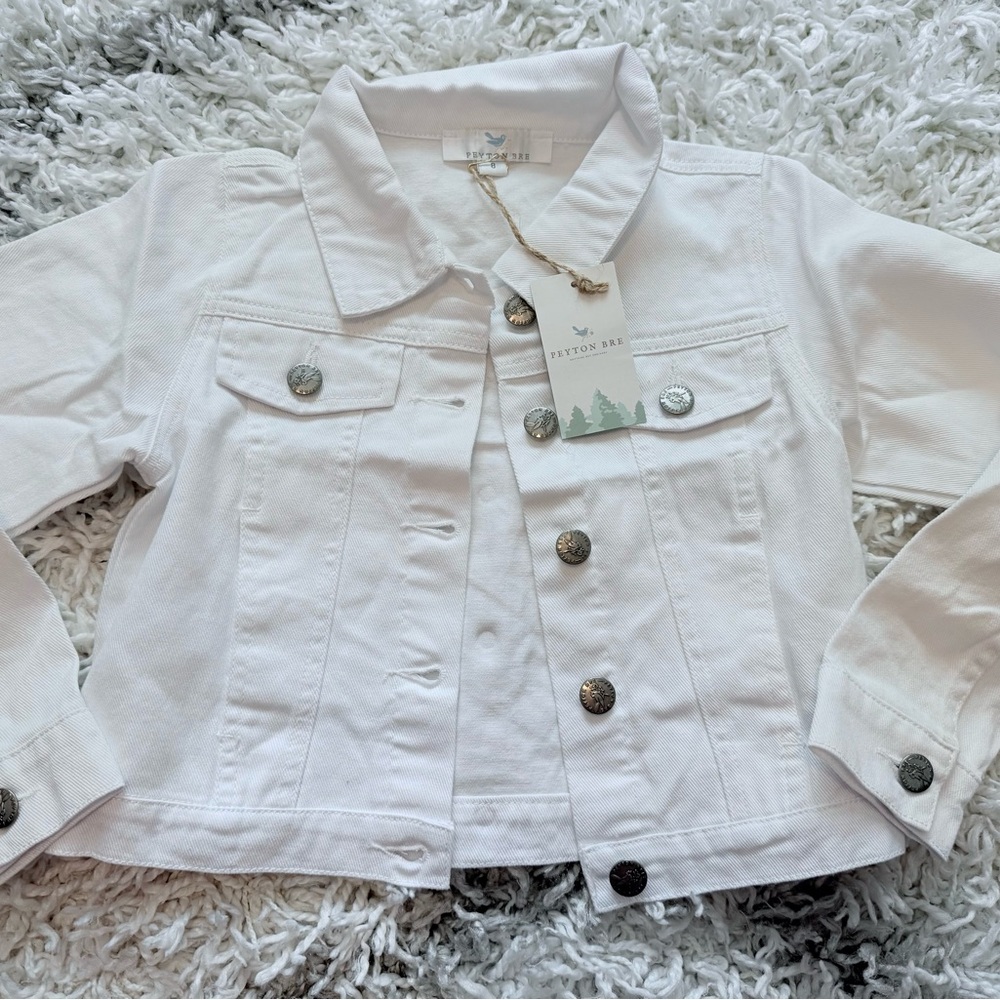White Button-Up Kids Jacket